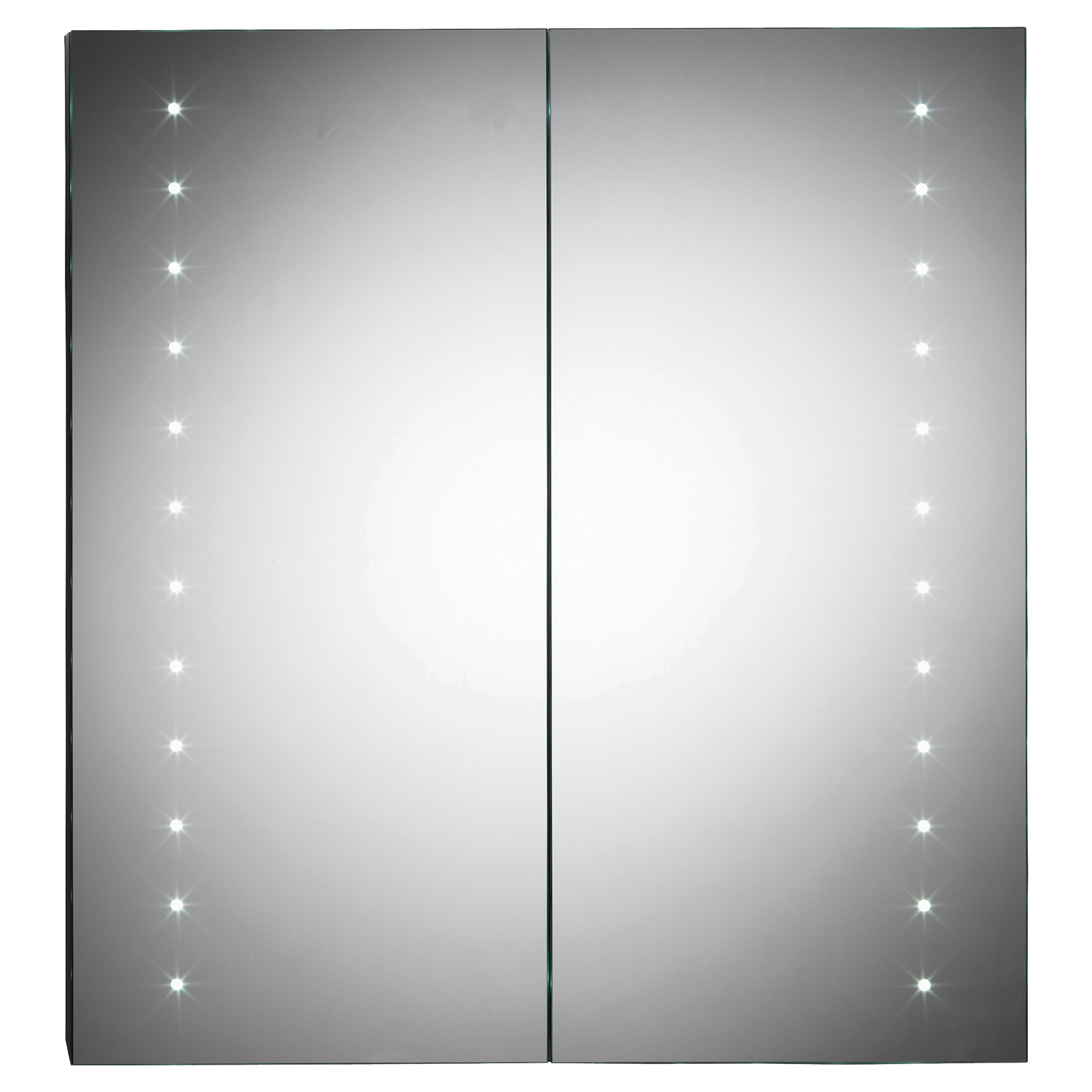 Battery operated shop mirror cabinet