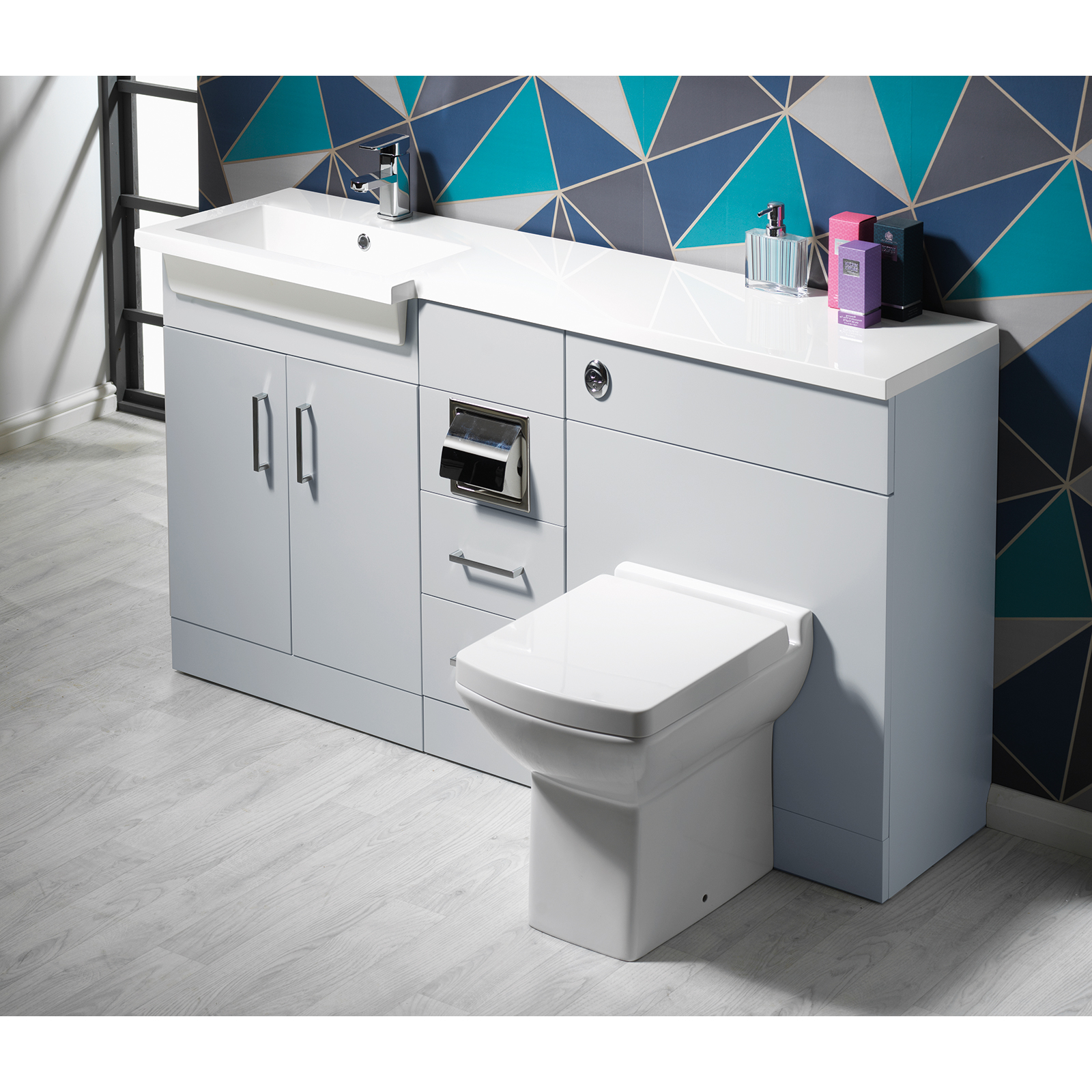 Eden Square 1500mm 1 Piece Basin Combination Left Hand