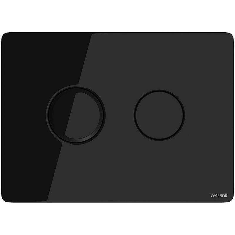 Accento Round Pneumatic Flush Plate - Black