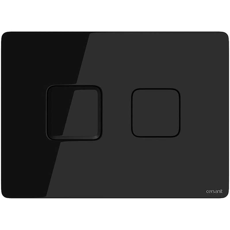 Accento Square Pneumatic Flush Plate - Black