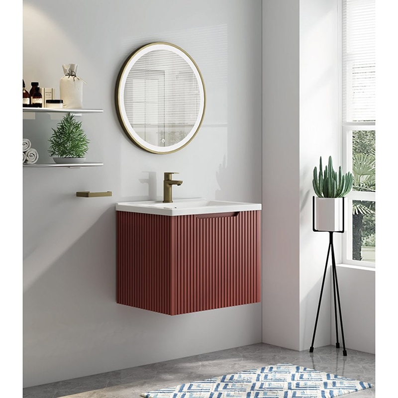 Aveiro 60 Wall-Hung Unit & Basin - Burnt Red