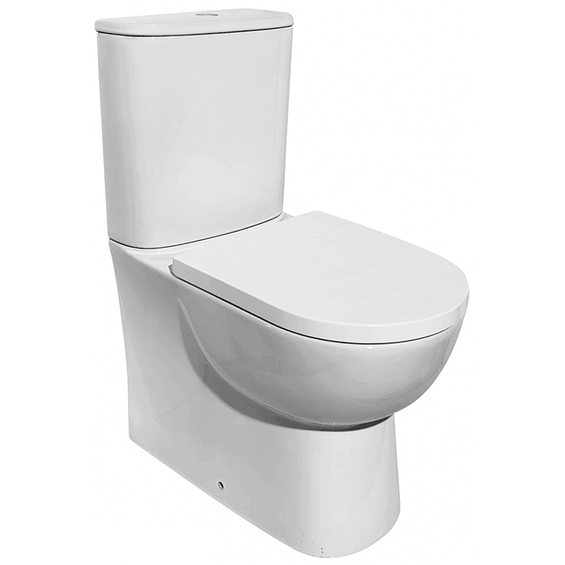 Estoril Rimless Tall Close Coupled Closed Sided WC including Soft Close Seat