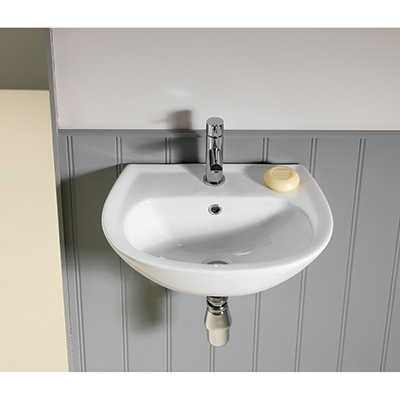 Ebony D Shaped Cloakroom Basin