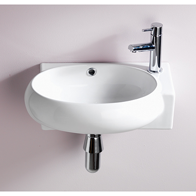 Ebony Offset Cloakroom Basin - Right Hand