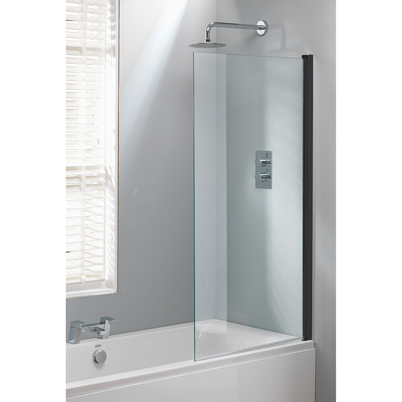 Genesis 800mm Square Bath Screen - Matt Black Frame