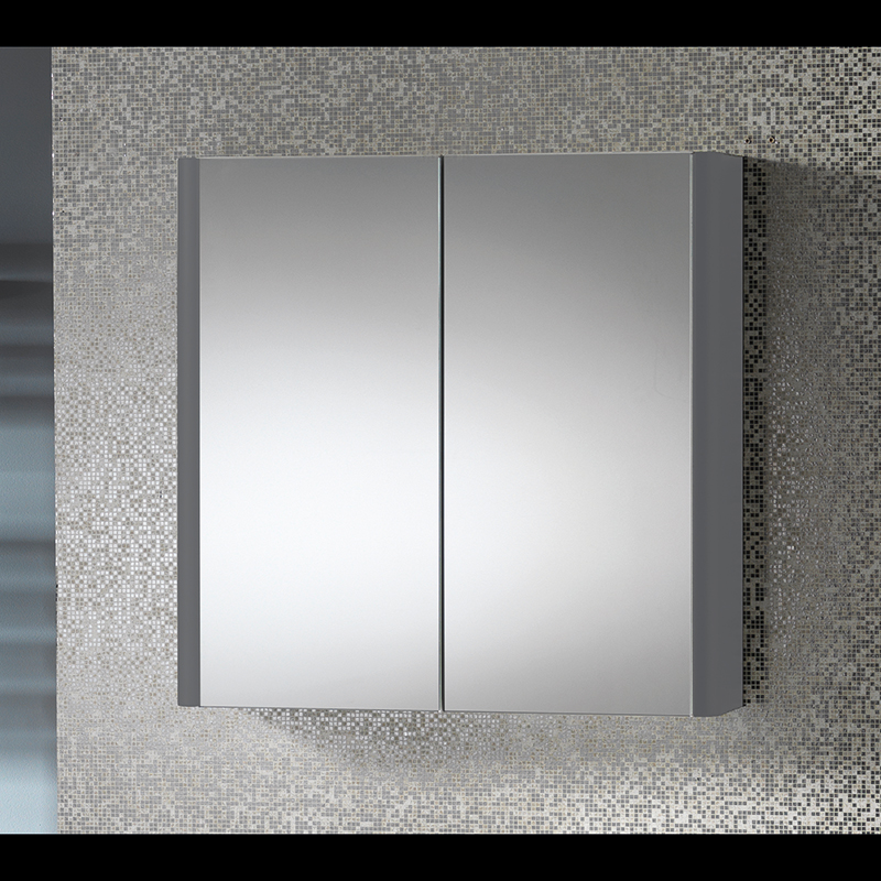 Oregon 60 2-Door Mirror Cabinet - Platinum Grey