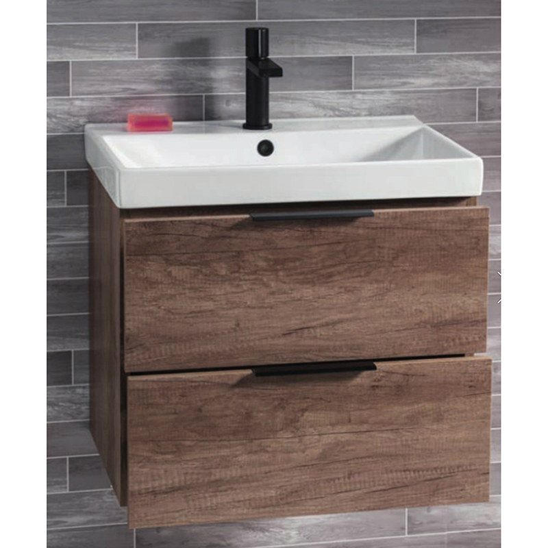 Sofia 60 Wall-Hung Unit & Porto Basin - Nebraska Oak