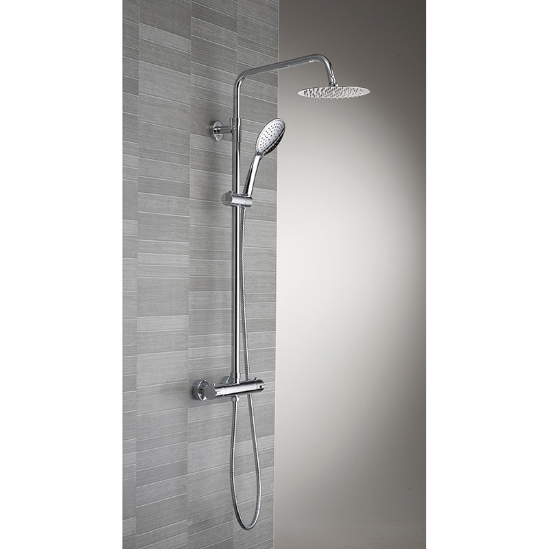 Ebony Round Thermostatic Shower & Riser Kit