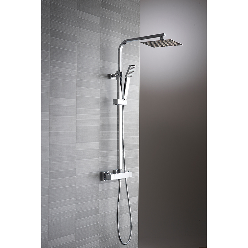 Ebony Square Thermostatic Shower & Riser Kit