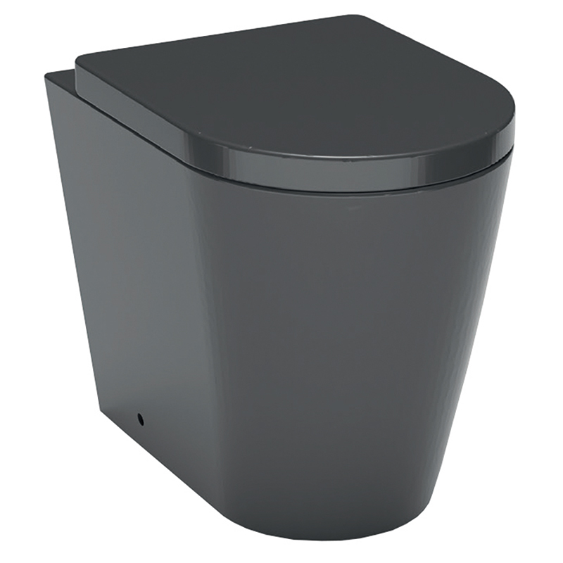 Utah Matt Black Back-to-Wall WC Pan with Soft Close Seat