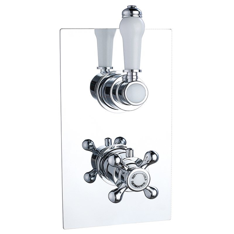 Ebony Traditional Twin Thermostatic Shower Valve