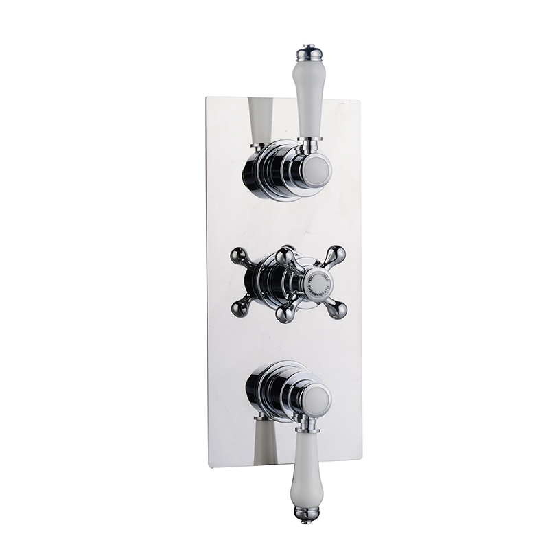 Ebony Traditional Triple Thermostatic Shower Valve