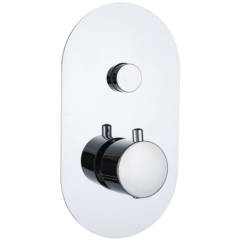 Rimini Round Single Thermostatic Push Button Shower