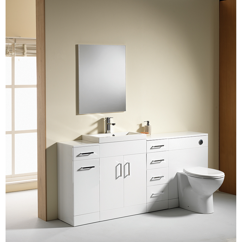 Eden 1800mm Base Unit, WC Unit, Single Base & 4-Drawer Combination