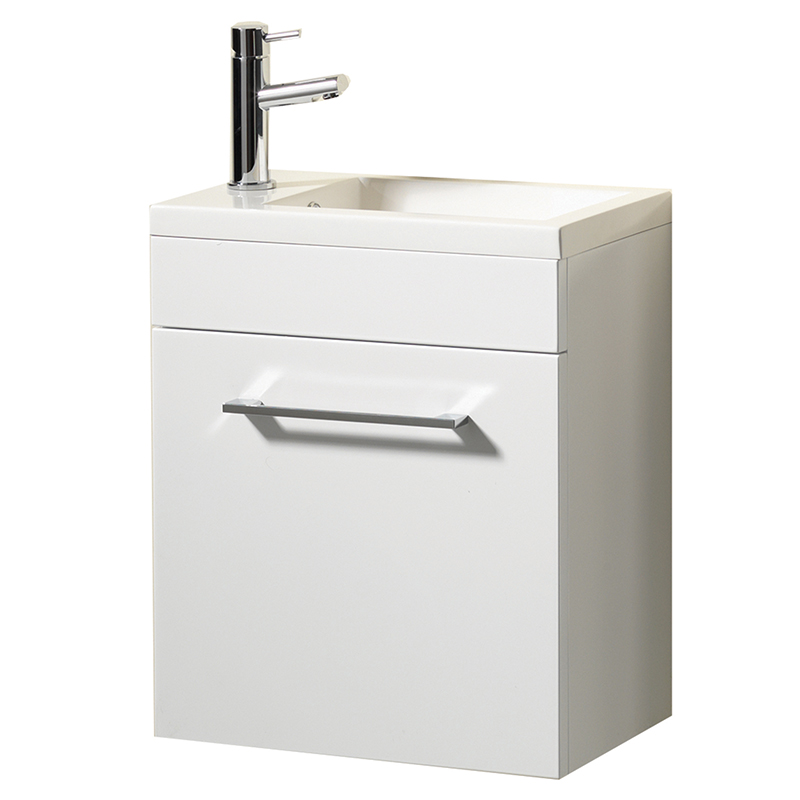 Eden 40 Wall Hung Vanity Unit & Basin - Gloss White