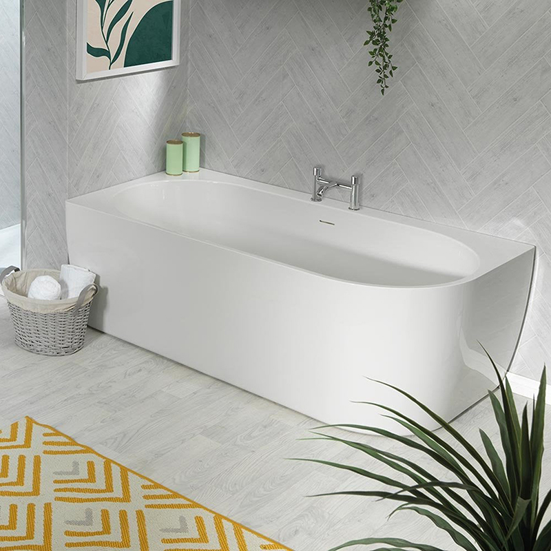 Eton Freestanding Offset Left Hand Corner Bath - 1590 x 850mm