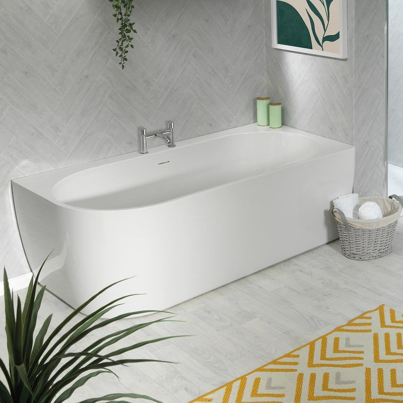 Eton Freestanding Offset Right Hand Corner Bath - 1590 x 850mm