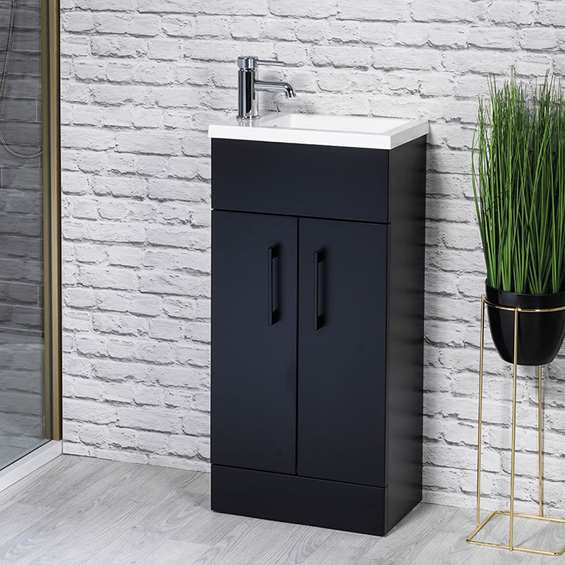 Eden 40 Vanity Unit & Basin - Matt Black