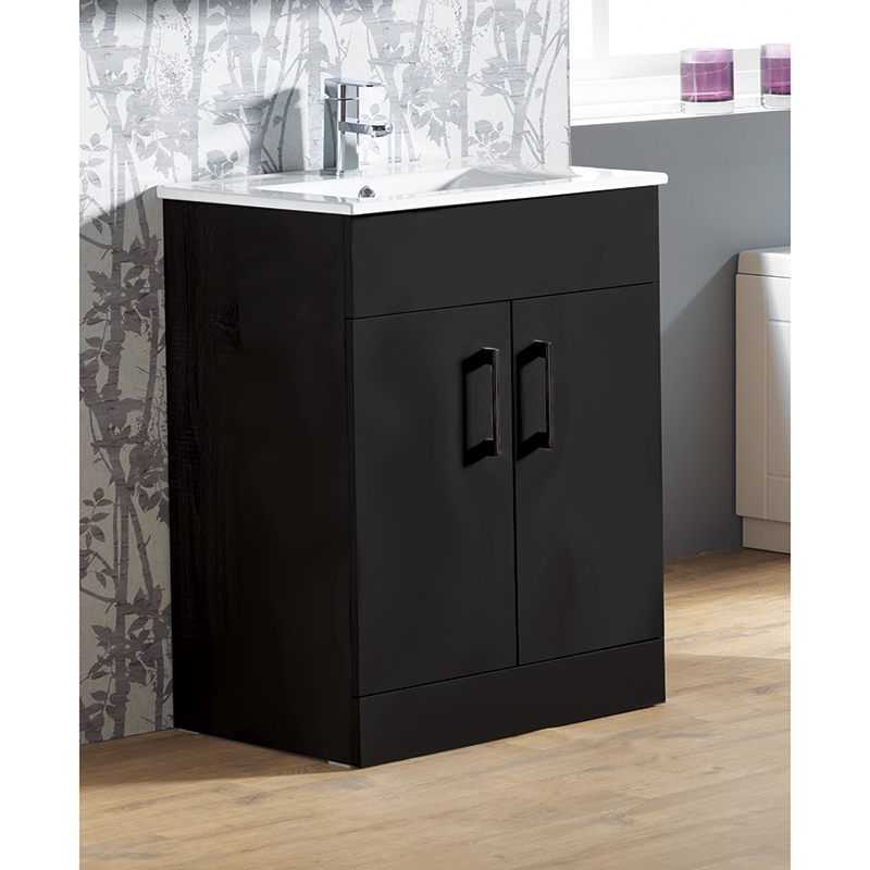 Monica 600mm Base Unit & Basin - Matt Black