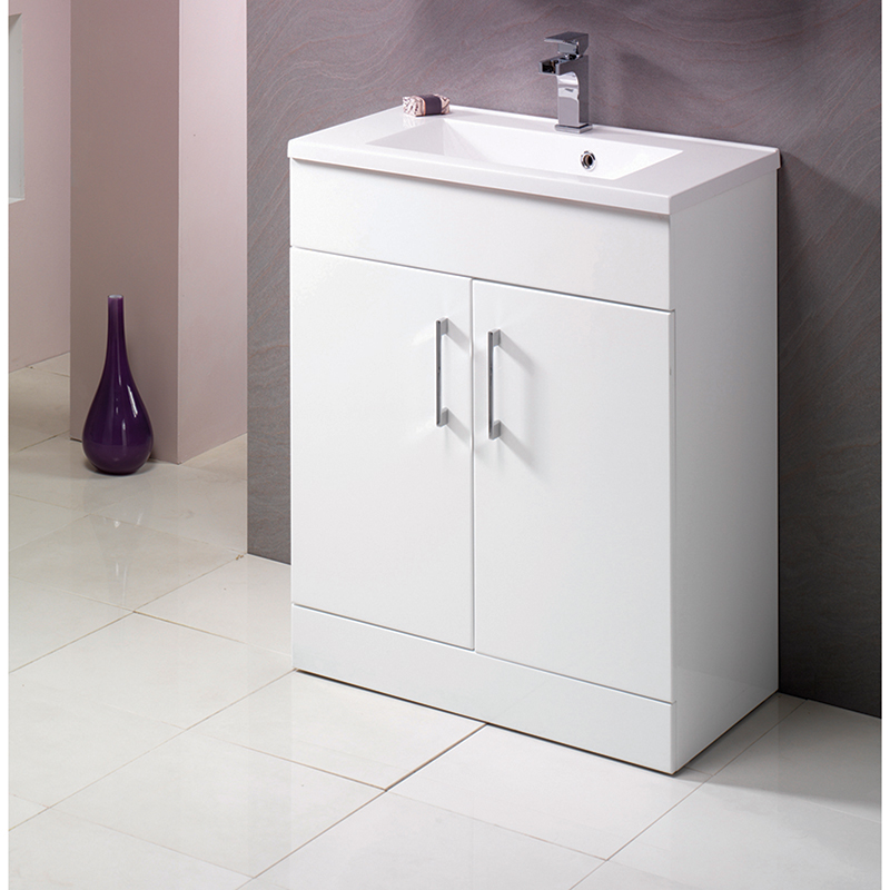 Monica 600mm Base Unit & Basin - Gloss White