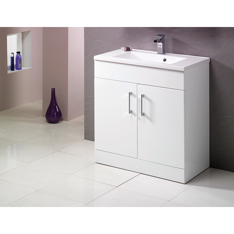 Monica 750mm White Base Unit & Basin