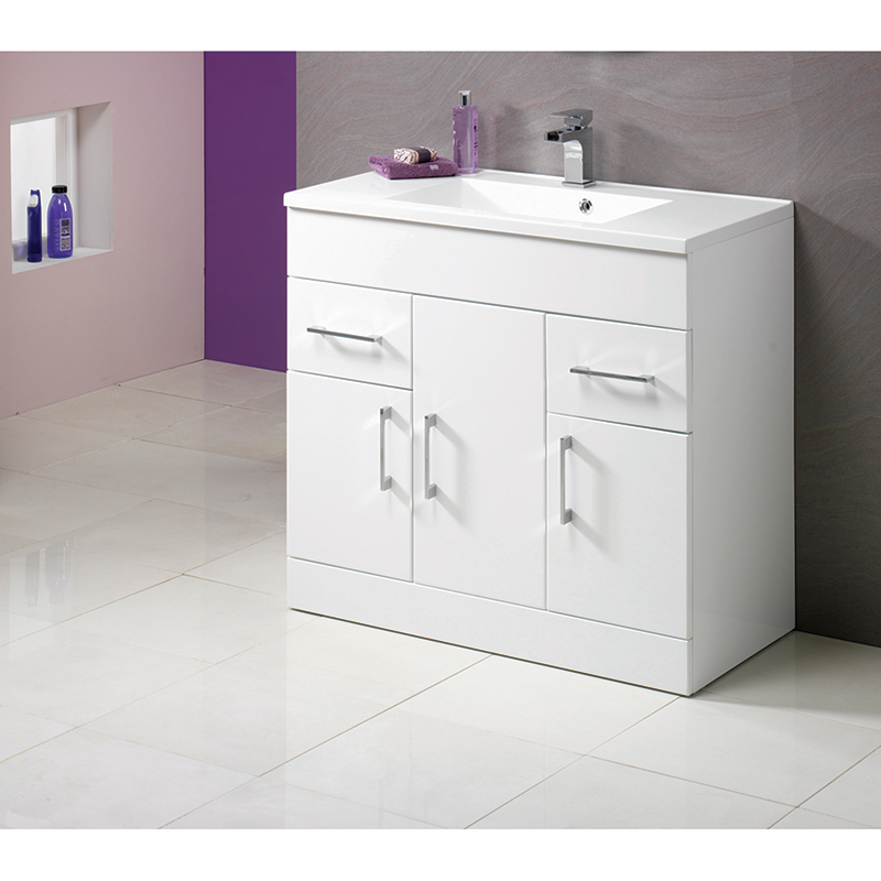 Monica 900mm White Base Unit & Basin