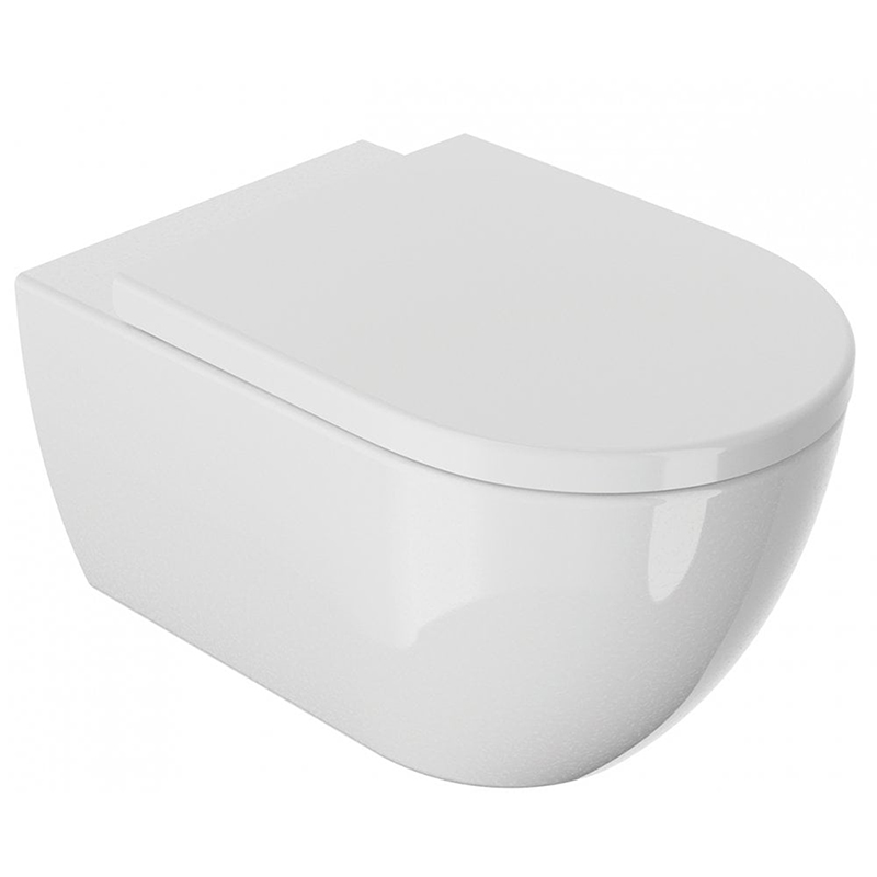 Naxos Rimless Wall-Hung Pan including Soft Close Seat