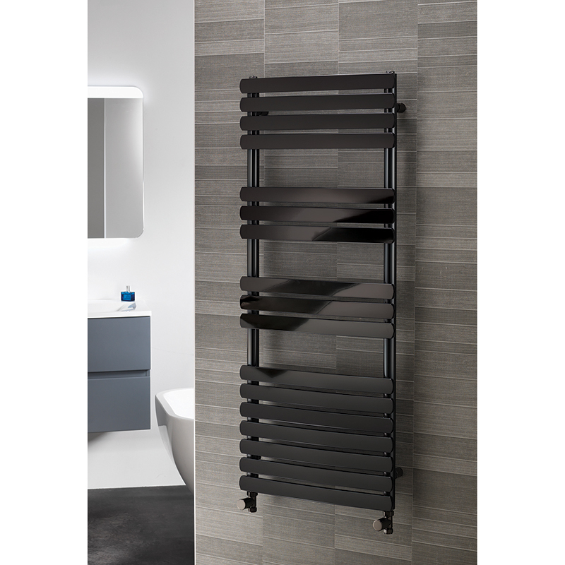 Opal Nickel Vertical Rail - 1200 x 500mm Designer Towel Rail