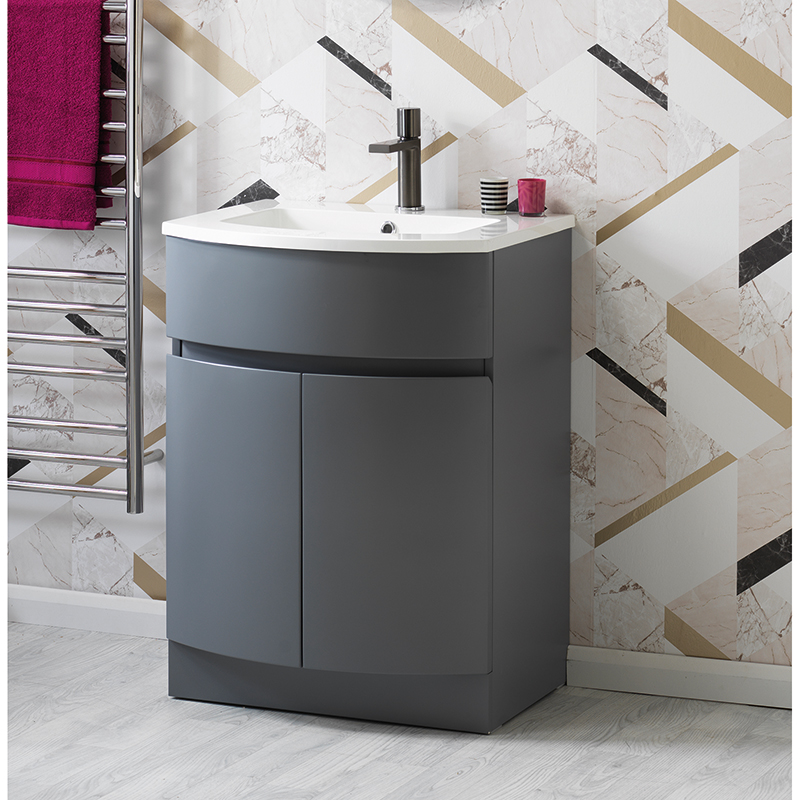 Opal 60 Floor Standing Vanity Unit - Platinum Grey