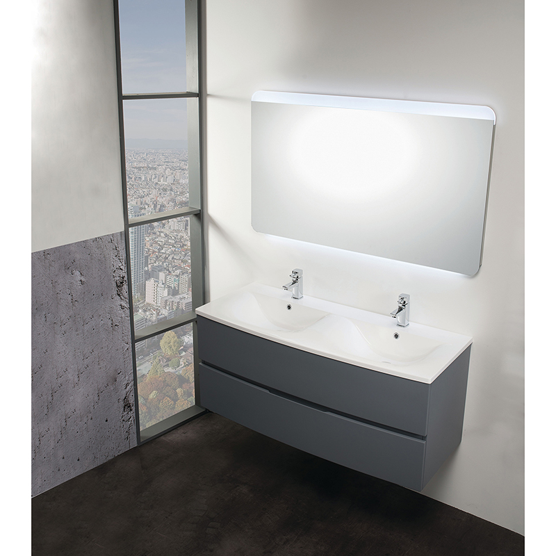 Oregon 120 Wall-Hung Unit & Basin - Platinum Grey