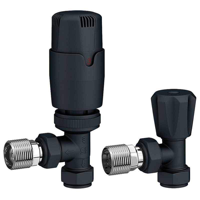 Thermostatic Radiator Valves - Anthracite Angled