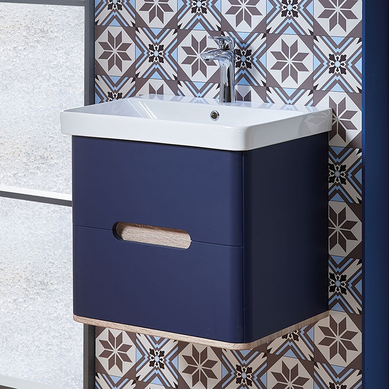 Roma 60 Wall-Hung Base & Basin - Marine Blue