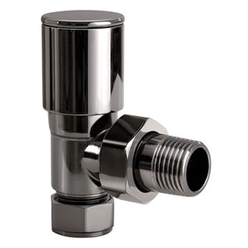 Round Nickel Radiator Valves - Angled