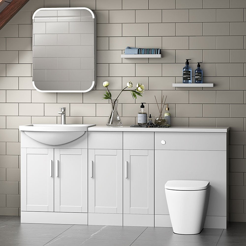 Stamford 1700mm 1-Piece Basin Combination - Gloss White