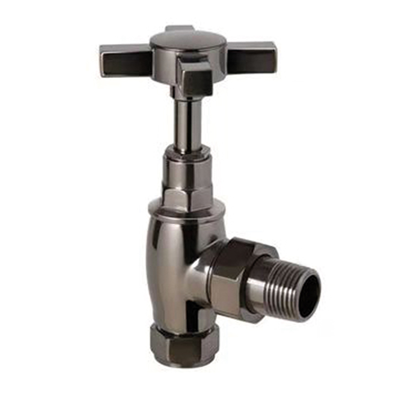 Traditional Radiator Valves - Black Nickel Angled