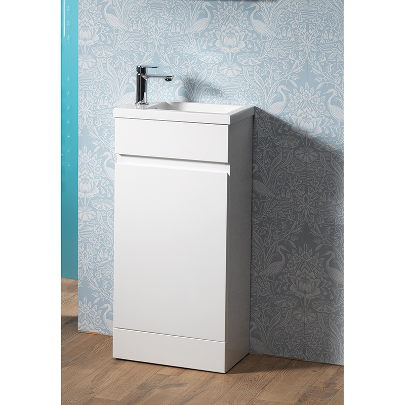 Urban 400mm Slimline Base Unit & Basin - Gloss White