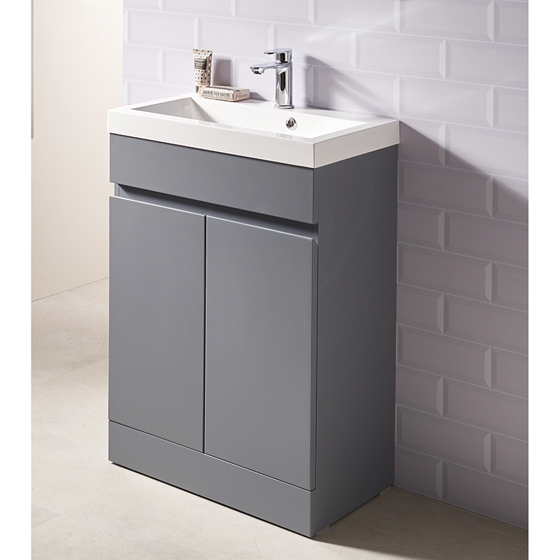 Urban 600mm  Base Unit & Basin - Pearl Grey