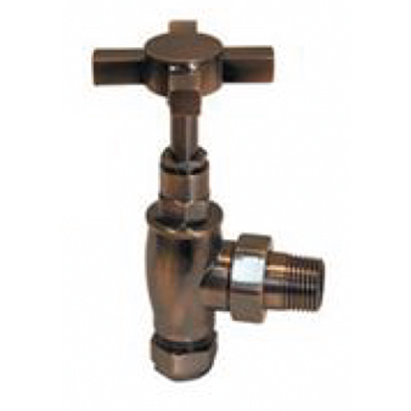 Traditional Radiator Valves - Antique Copper Angled