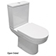 Evora Rimless Close Coupled Open Sided WC including Soft Close Seat