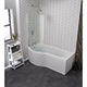 Giza 1700 x 700mm Shower Bath, Screen & Panels - LH