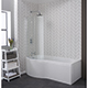 Giza 1700 x 700mm Shower Bath, Screen & Panels - LH