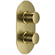 Tuscany Twin Thermostatic Shower Valve - Brushed Brass 
