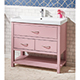 Tuscany 90 Vanity Unit & Basin - Dusty Pink