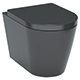 Utah Matt Black Wall-Hung WC Pan with Soft Close Seat