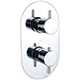 Ebony Round Twin Thermostatic Shower Valve - 2 Outlets