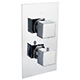 Ebony Square Twin Thermostatic Shower Valve - 1 Outlet