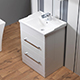 Monica 600 mm Floor Standing Unit with Drawers - Gloss White