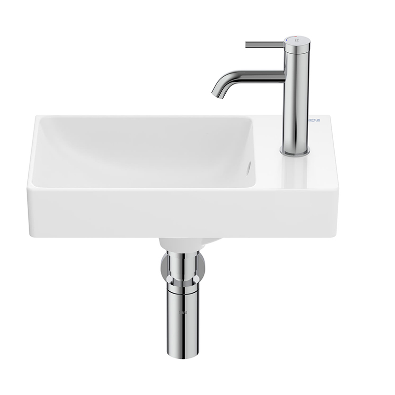 Roca Ona Compact Right Hand 400 x 260mm 1 Tap Hole Basin