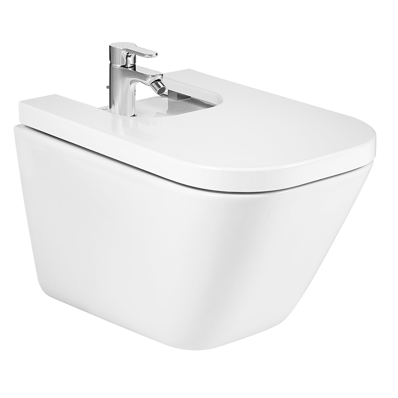 Roca The Gap Square Wall Hung Bidet with Cover