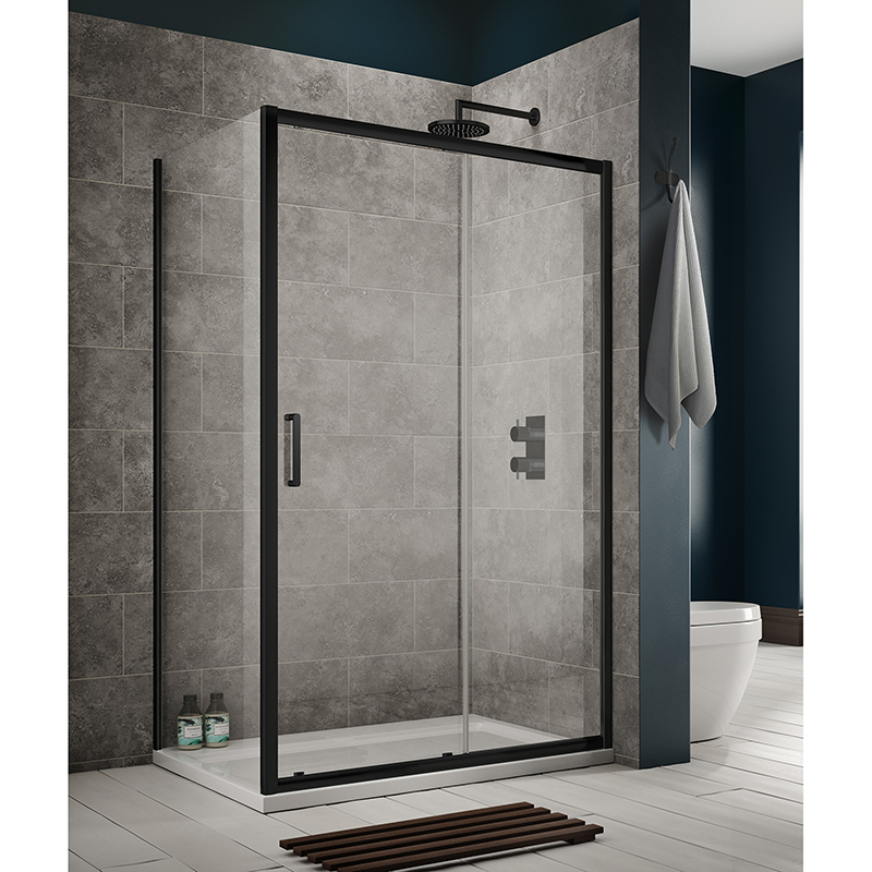 Sommer 8 Sliding Door - 1100mm - Matt Black